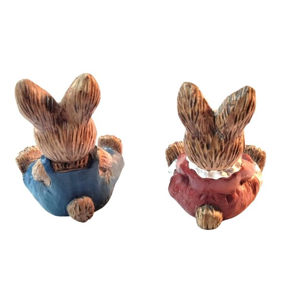 Bunny Courting Couple Figurines Easter Heart Love Wedding Anniversary - Picture 7 of 9